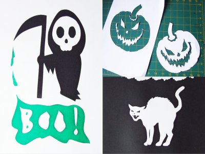 Spooky Halloween Screenprints, Ages 8 - 12.