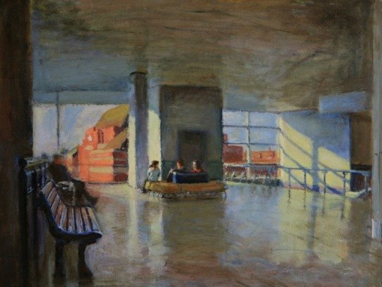 Doncaster Interchange in 2009, oil on canvas
