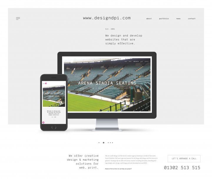 Web design for Yorkshire manufacturer Arena Stadia Seating