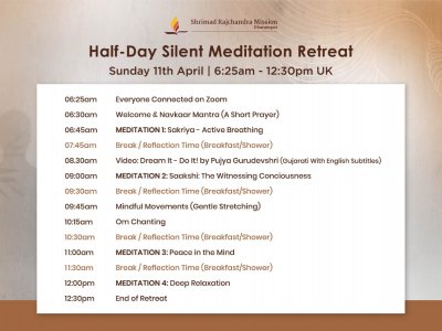 Virtual Half-Day Silent Meditation Retreat | Sunday 11th April