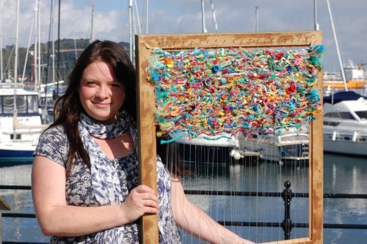 Artist Jo Atherton weaves with materials gathered on UK beaches