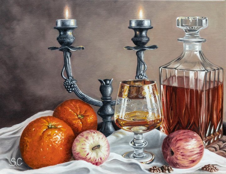 Cognac time-Oil Paintings by Sabbi Gavrailov