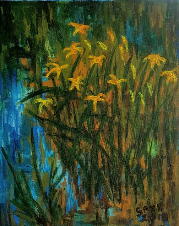 Daffodils by Pond