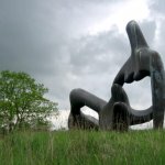 Henry Moore's 'Large Reclining Figure' on display at Perry Green
