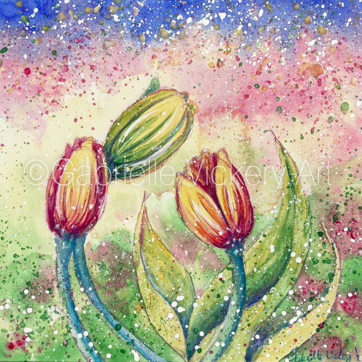 Tulip Whispers - Original Watercolour Painting