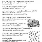 Winter schedule for my prints, drawings, photographs and cards