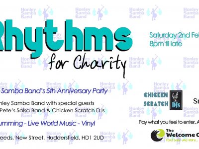 Chicken Scratch DJs + Live Samba & Salsa Bands - all for charity
