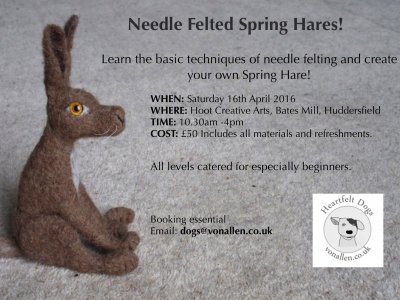 Needle Feting Workshop Spring Hares!