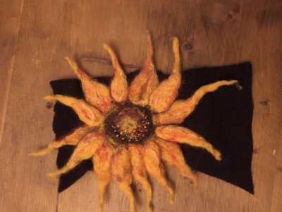 Painting with wool Felting Garden Workshop