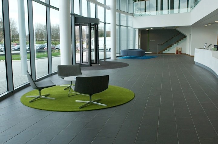 Hand Tufted Circular and Lozenge Shaped Reception Area Rugs
