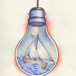 ship in a lightbulb