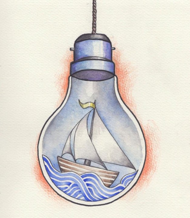 ship in a lightbulb