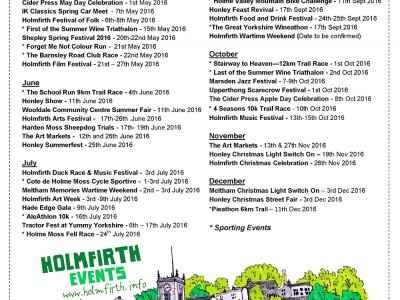 Find out about events in Holmfirth 2016