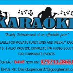 david spencer / karaoke /dj and event organise for pubs ,private functions