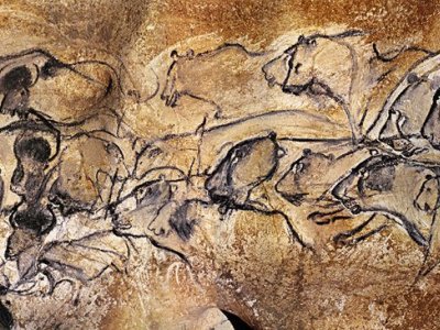 STONE AGE CAVE PAINTING BY TORCHLIGHT