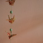 An origami crane chain