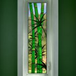 Bamboo leaded stained glass windows.