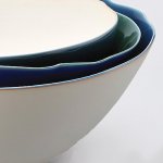 Blue ceramic bowl (detail) by Fuku Fukumoto