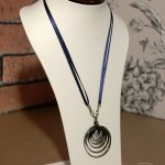 Blue Satin and Clock Spring Necklace