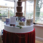 Chocolate fountain in full flow.