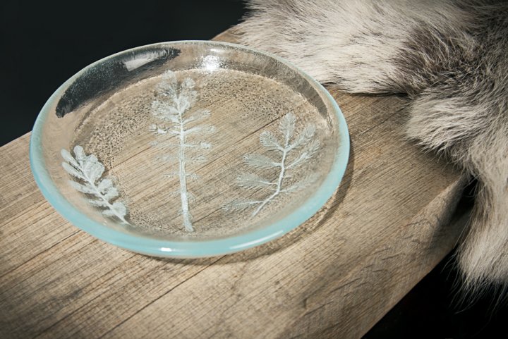 Clear Ice Silverweed Glass Dish