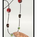 Copper Leaf and Bead Necklace.