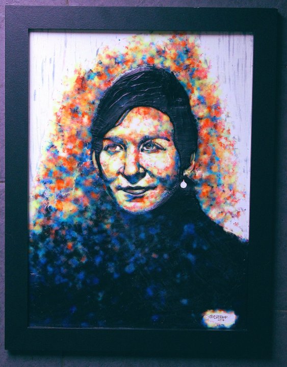 'Daniela', 2014. Oil paint and wax on board.