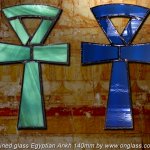 Egyptian Ankh stained glass.