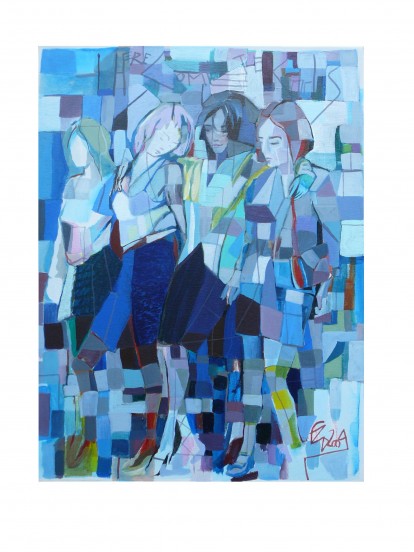 Here come the Girls. 46 x 61 cm.