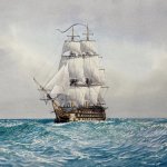 HMS Victory Squaring the Yards - watercolour