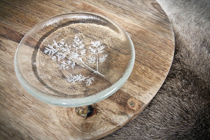 Ice Clear Cow Parsley Glass Dish