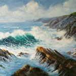 Powerful Waves off Trebarwith   SOLD