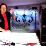 stained glass soldering fanlight