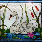 stained glass swan pattern
