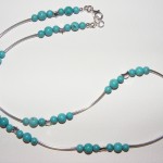 Stars, Crescent Moons Sterling Silver and Turquoise  Necklace