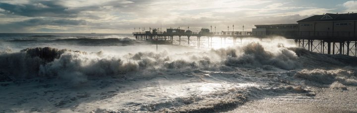 Teignmouth Pier during the storms
