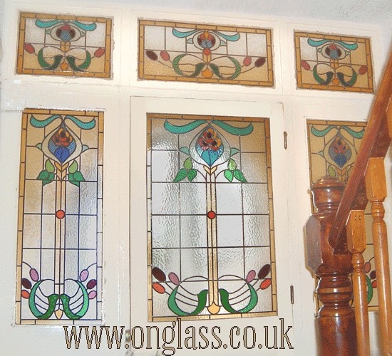 Victorian stained glass style.