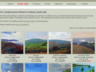 Richard Thorn's studio sale website launched by Studio Devon