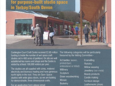 Studio Space available at Cockington Court Craft Centre