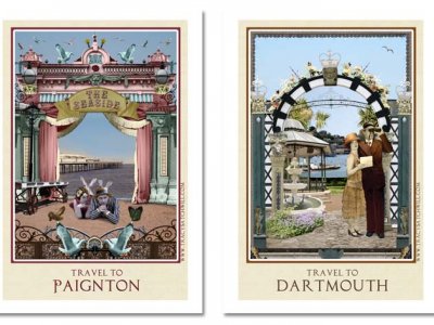 Vintage Inspired Travel Posters of Paignton and Dartmouth
