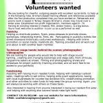Volunteers desperately wanted for theatre and film team