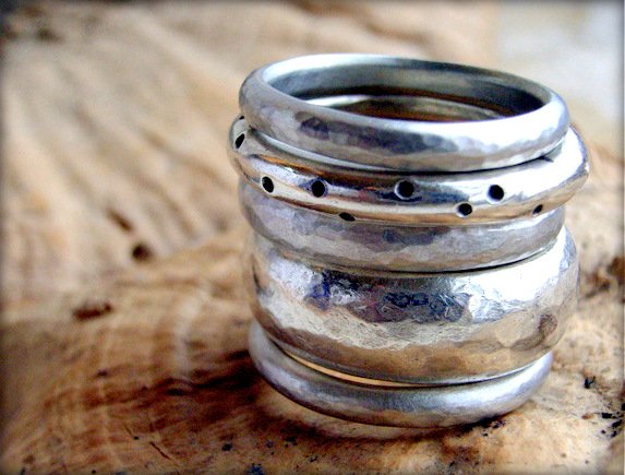 Stacked textured rings